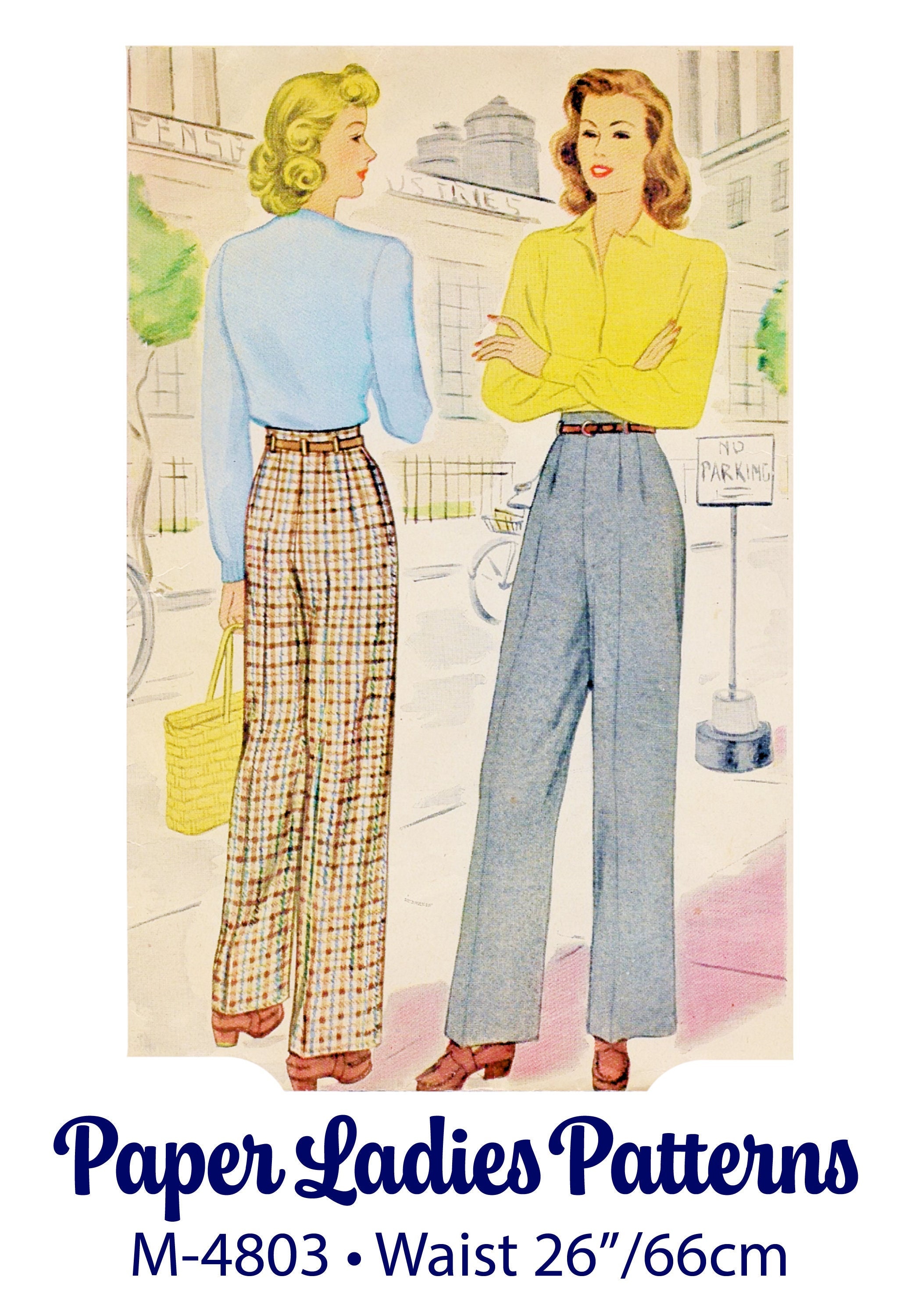 Vintage Sewing Pattern PDF 1940s 40s 1942 • Women's Pants