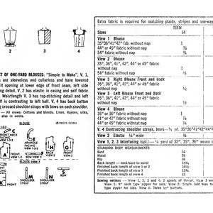 Naaipatroon jaren 60 pdf • buste 34" • damesblouse, crop top, vierkante hals • 1961 afbeelding 2