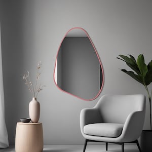 Handgemachter Asymmetrischer Wandspiegel: Modernes Boho Dekor