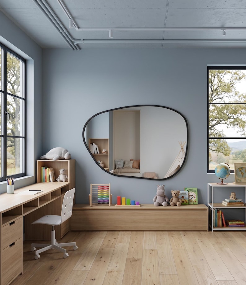 black wall mirror