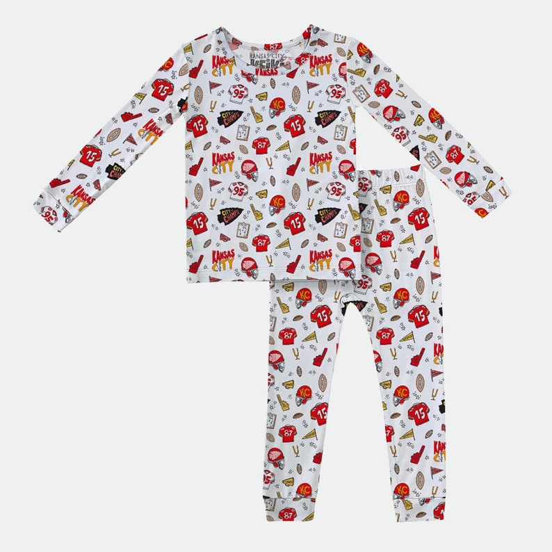 Chiefs Toddler Pajamas, KANSAS CITY DOODLE Bamboo Jammies, Bamboo Kids