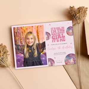 Editable Hi its me birthday invitation,digital Invitation,Eras Party Invite with Photo,Birthday Party Invitation, In my Birthday Era invite