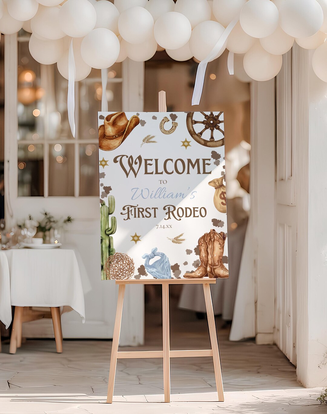 My First Rodeo Theme Sign First Rodeo Birthday Party Welcome Sign,cowboy First Birthday Party ...