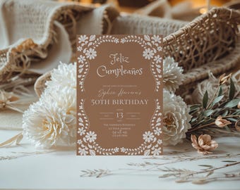 Invitation de fête d'anniversaire Cielito lindo, invitation d'anniversaire sur le thème mexicain, invitation neutre en genre, invitation sur le thème de Barro, modèle MODIFIABLE, toile