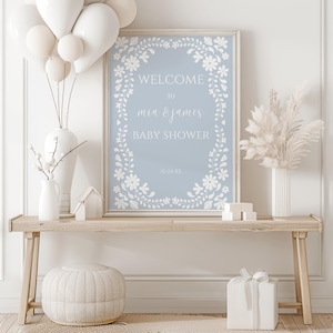 Blue Cielito lindo baby shower welcome sign,Mexican themed baby shower welcome sign,gender neutral baby welcome sign,EDITABLE template,Canva