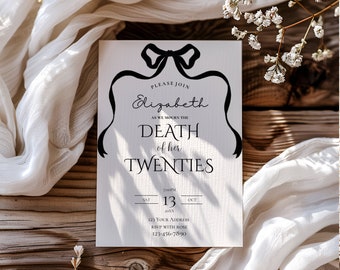 RIP to my twenties birthday party invitation,death of my 20s birthday invitation,thirtieth birthday invite,30th birthday invitation template