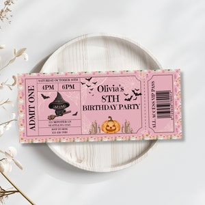 Halloween-Geburtstags-Einladung, gruselige Geburtstagsfeier einladen, EDITIERBARE Einladungsvorlage, Halloween-Partyeinladung, Canva bearbeiten