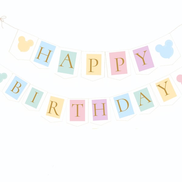 Happiest birthday on earth birthday banner,Minnie birthday decor,editable magical birthday decor,Happy birthday sign,EDITABLE template,Canva