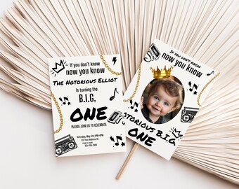 Notorious ONE Birthday Invitation: Hip Hop Party (Editable Template)