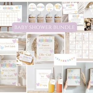 Babyland baby shower party bundle,baby land baby shower invitation template,baby shower bundle, EDITABLE baby shower bundle,instant download