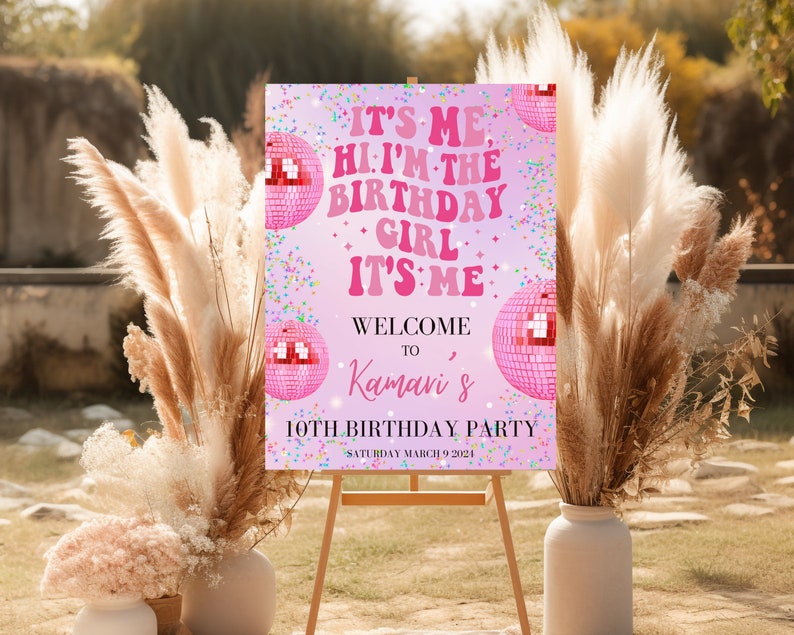 Editable 18x24 Sign,eras Birthday Party Sign,birthday