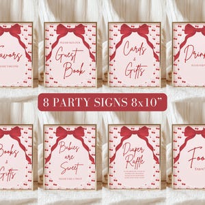 Cherry On Top Baby Shower Table Signs,cherry themed baby shower decor,digital template,Editable Canva Template