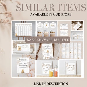 Editable retro Winnie The Pooh Invitation,Gender Neutral Baby Shower invite,Winnie Pooh Baby Shower invitation, boho baby shower invite image 5