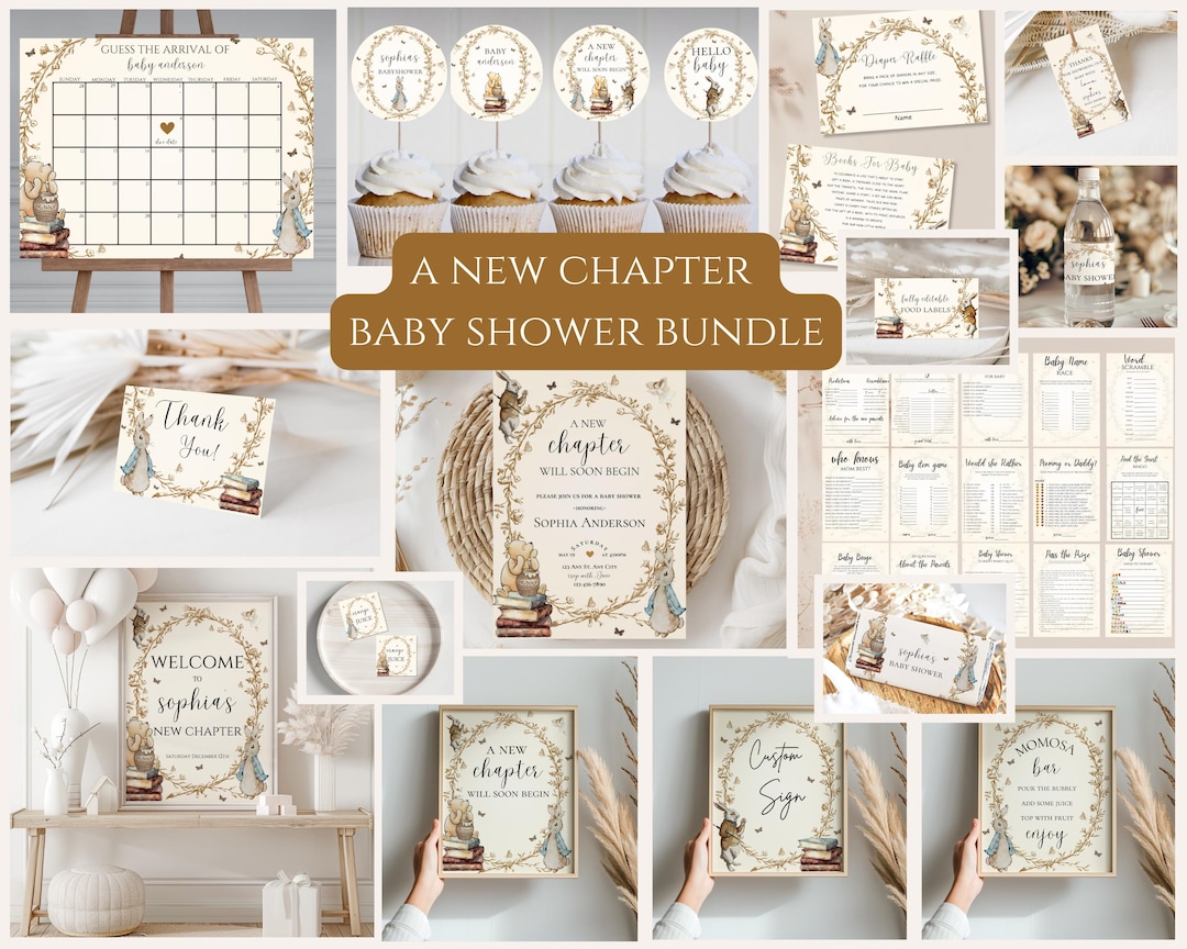 Chapter Two Soon A New Chapter Will Soon Begin Baby Shower Bundle,new Chapter Baby ...
