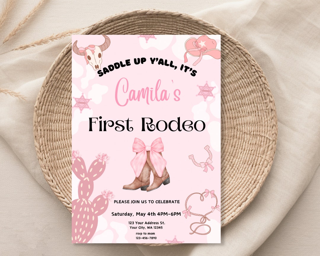 EDITABLE My First Rodeo Birthday Invitation,first Birthday Party ...