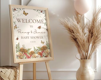A little love bug is on the way baby shower welcome sign,garden baby shower,gender neutral ladybug insect shower sign,editable template