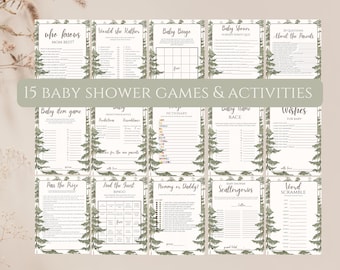 Oh deer he’s almost here baby shower games and activities,deer baby shower games,woodland baby shower,forest theme,EDITABLE template,Canva