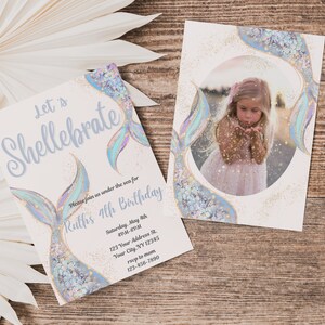 The Little Mermaid Birthday Invitation,EDITABLE mermaid birthday invitation,printable birthday invite,mermaid themed party,instant download