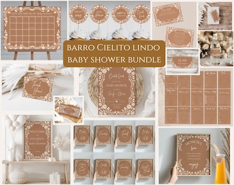 Paquete de baby shower Cielito Lindo, paquete de baby shower con temática mexicana, decoraciones para baby shower de género neutro, paquete, plantillas EDITABLES, Canva