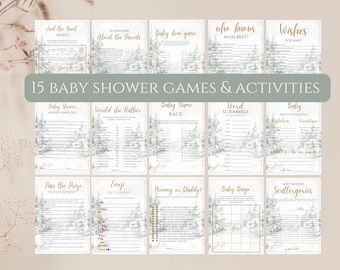 Baby its cold outside baby shower games and activities,winter themed baby shower printable games,baby shower game card,editable,Canva