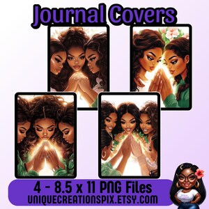Sisterhood & Faith Journal Covers | Printable Inspirational African American Women Art