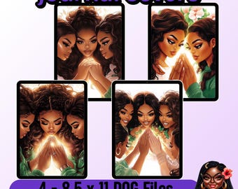 Portadas de revistas de hermandad y fe / Arte inspirador imprimible de mujeres afroamericanas