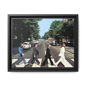 The Beatles &#39;Abbey Road&#39; Framed Canvas - Posters, Pictures, Art Prints, Concerts, Shows, Ringo, Paul McCartney, John Lennon, George Harrison