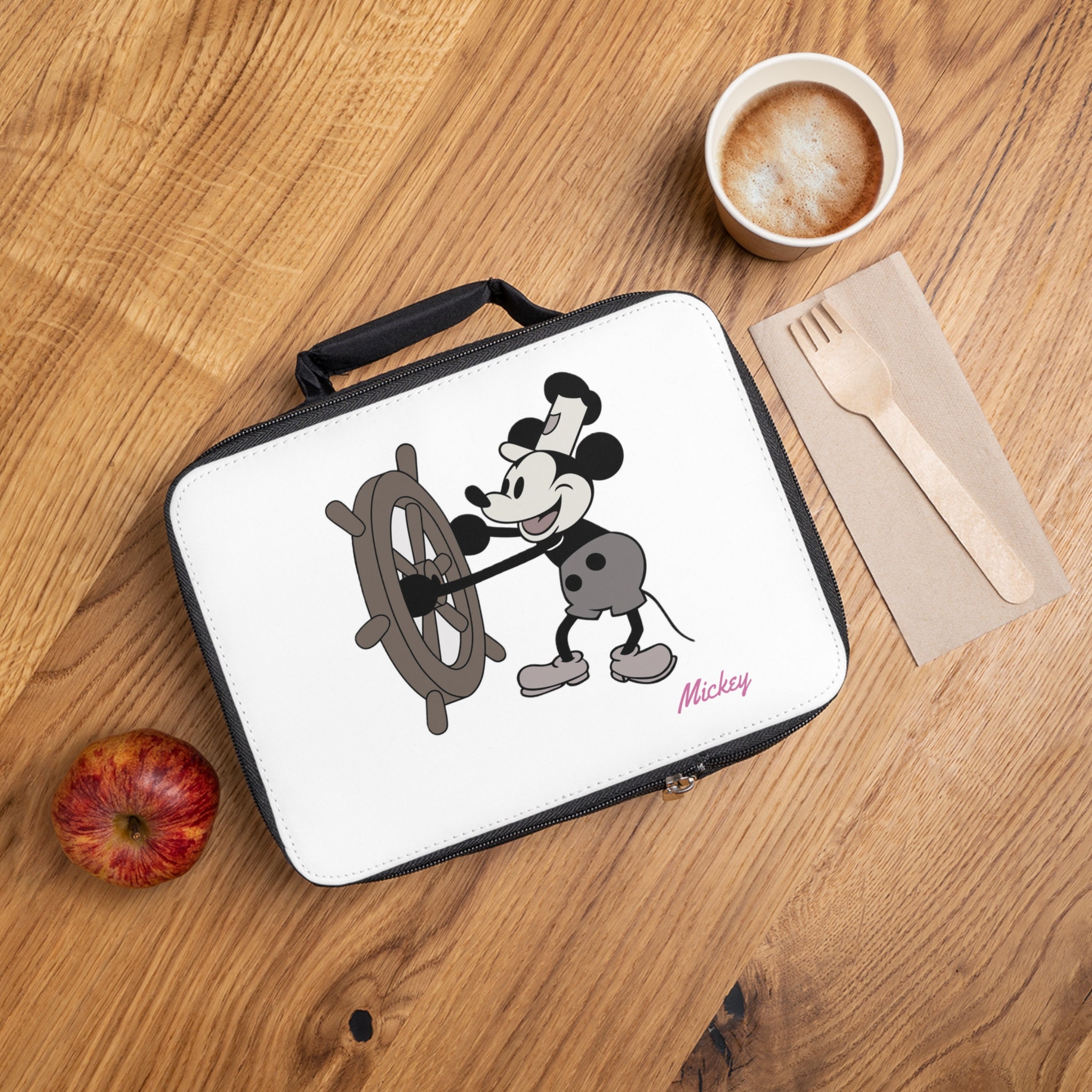 Disney Black/White Steamboat Mickey Lunch Bag