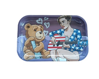 Rolling Tray Miley Cyrus and Teddy 11 inch Double-Sided Print