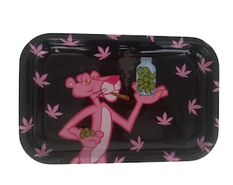 Rolling Tray Pink Panther 10 Inch Metal Rolling Tray Double-Sided Print