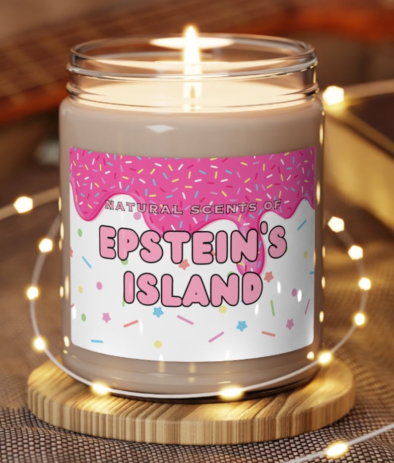 Epstein's Island Candle Funny Parody Candle Funny Meme Candle Scented Soy Candle, 9oz image 1