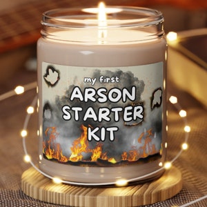 Arson Candle Funny Joke Candle Scented Soy Candle, 9oz