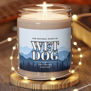 Wet Dog Candle Parody Dog Lover Candle Meme Candle Funny Scented Soy Candle, 9oz