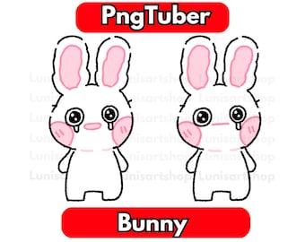 Bunny PNGTuber, Cute Kawaii PNGTuber For Twitch and YouTube Stream, Ready to Use PNGTuber