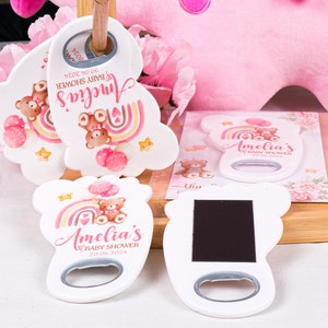 Personalized Baby Shower Favors Bottle Opener Magnet, Baptism Confirmation Christening Favor Custom Bottle Opener, Wedding Favors Guest