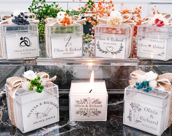Personalized Candle Gift Wedding Favors for Guest, Wedding Candle Favor, Bridesmaid Candle Favor, Bridal Shower Favors, Custom Candles