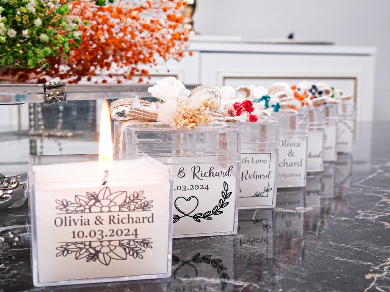 Personalized Candle Gift Wedding Favors for Guest, Wedding Candle Favor ...