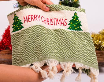 Personalized Embroidery Christmas Hand Towels, Embroidery Wedding & Noel Favors, Monogram Towel Cotton, Noel, Xmas, New Year Coworker Gifts