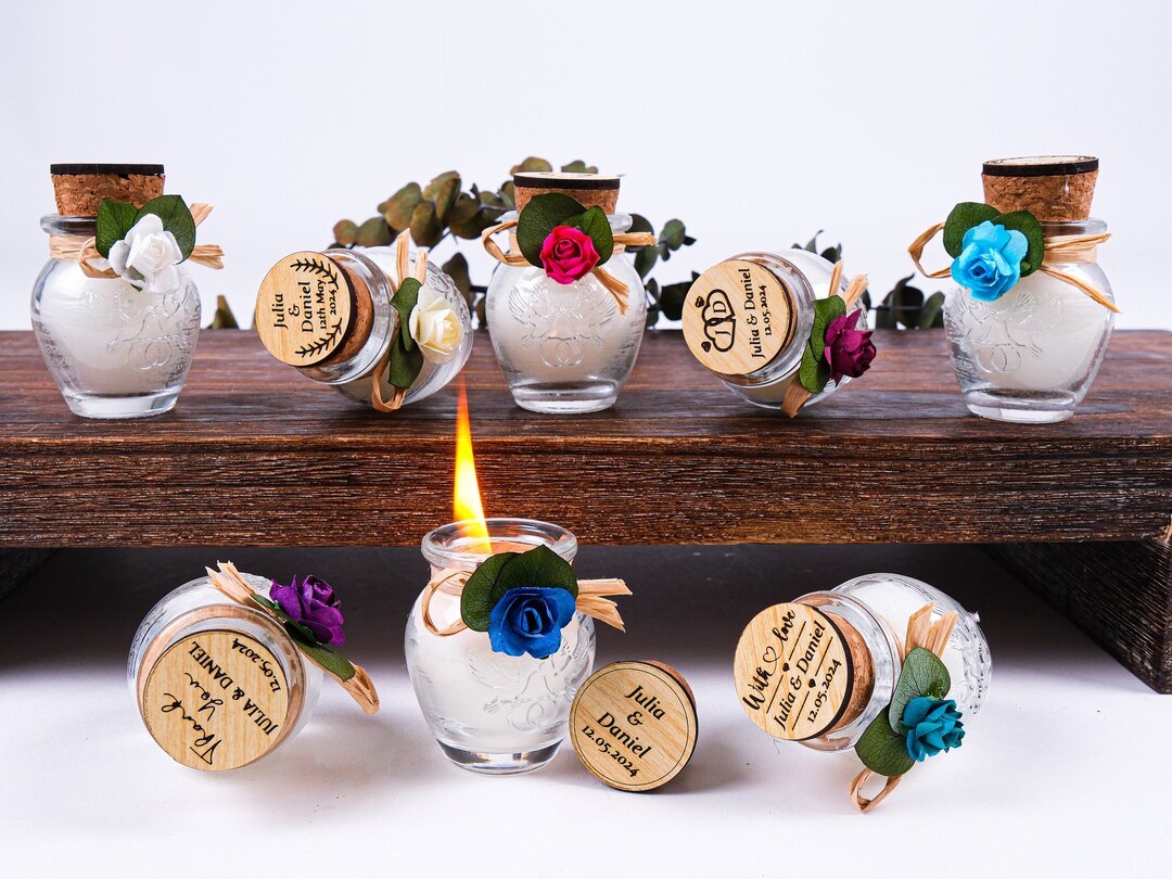 Personalized Candle Gift Wedding Favors for Guest, Wedding Candle Favor ...