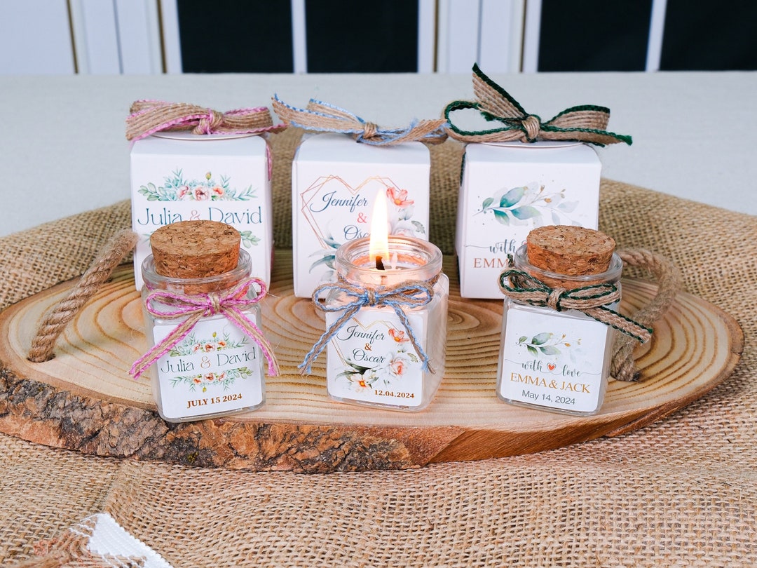 Personalized Candle Gift Wedding Favors for Guest, Wedding Candle Favor ...