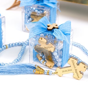 Rosario personalizado para bautizo de niño, caja de regalo para bautizo de niña, rosario, recuerdo de primera comunión, recuerdo de bautizo, recuerdo de confirmación