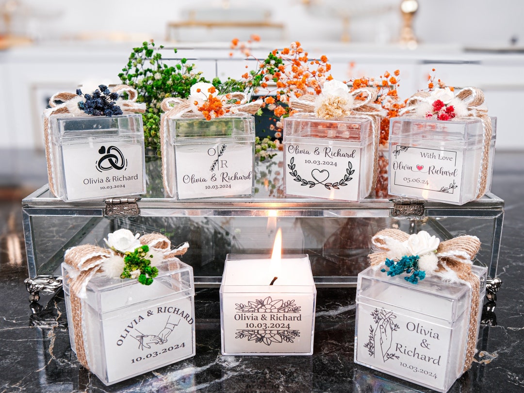 Personalized Candle Gift Wedding Favors for Guest, Wedding Candle Favor ...