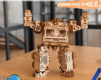 Timbertron Ultima 3D Wooden Transformer Puzzle Robot Truck DIY Assembly Kit for Collectors and Adult 1212 Piece Mechanical Brain Teaser Gift