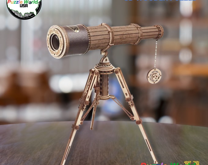 Wooden Monocular Telescope Puzzle | 3D Wooden Puzzle | Mechanical Puzzle | Puzzle for Adult | Gift for Her|Gift for Him | Model Building Kit