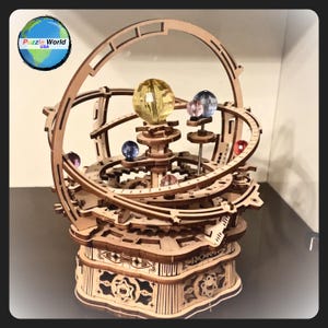 Adulting Made Fun: DIY Wood Block Assembly Kit - Rotating Starry Night 3D Puzzle Box - 3D Wooden Decor Puzzle - Perfect for Adults and Kids!