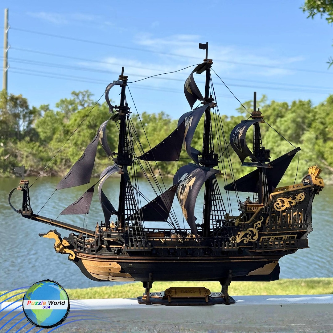 The Seahorse Barque Wooden Ship Model Kit - 3D Puzzle for Adults, 603 ...