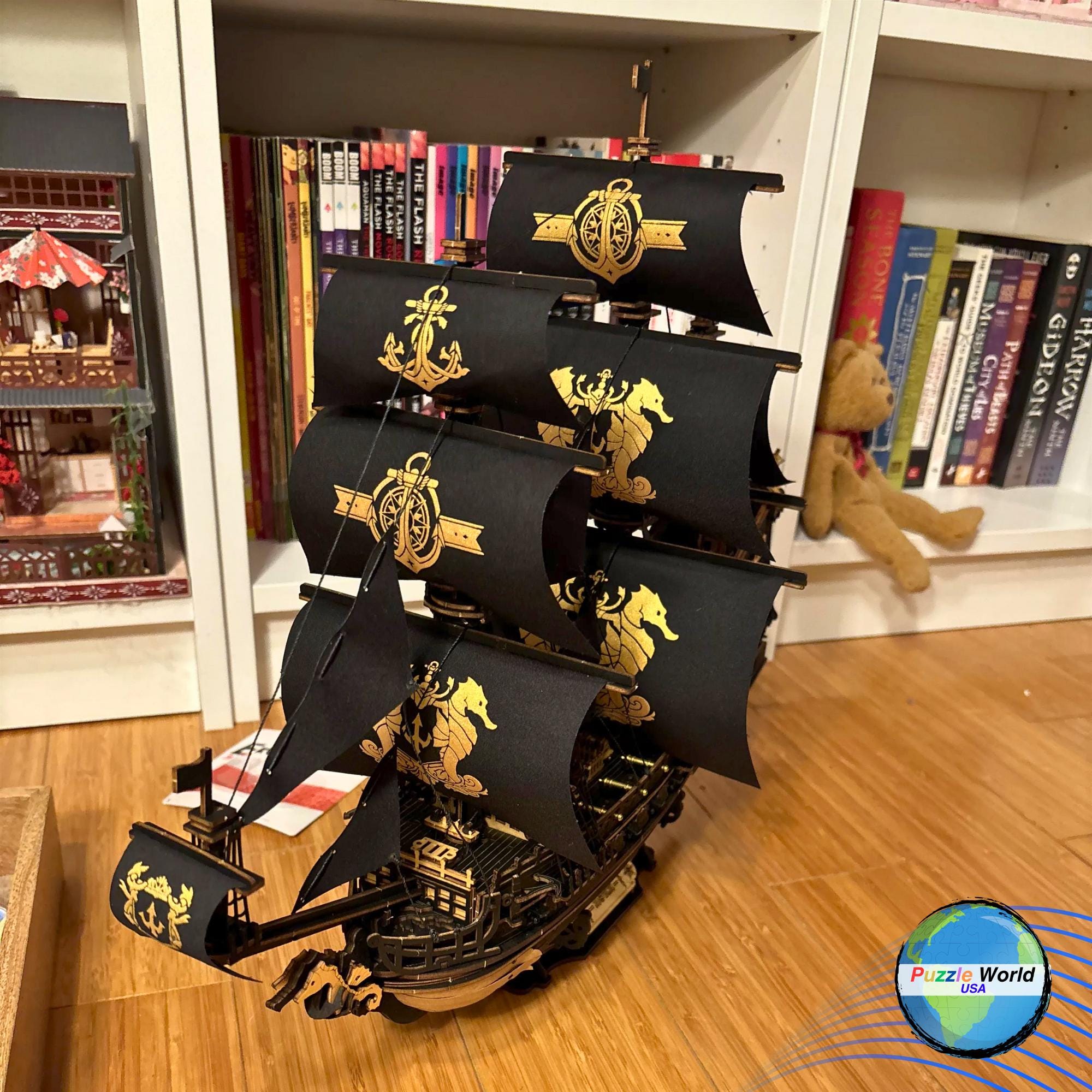 The Seahorse Barque Wooden Ship Model Kit - 3D Puzzle for Adults, 603 ...
