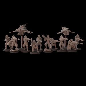 Vanguard Troops w/ Leader & Drones (12 Models) - Space Communists - Fantasy Cult Miniatures