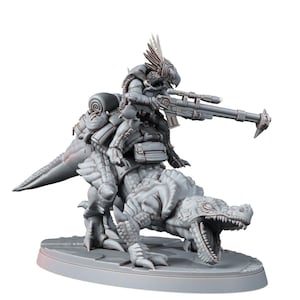 Cannibal Chicken Croc Rider - Space Communists - Tablehammer Minis