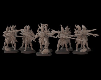 Aeterni Dark Cult Troops & Leader (10 Models) - Space Elves - Fantasy Cult Miniatures